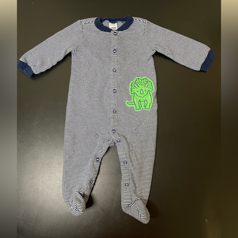 Child of mine onesie, size 6 to 9 months, color, blue and white